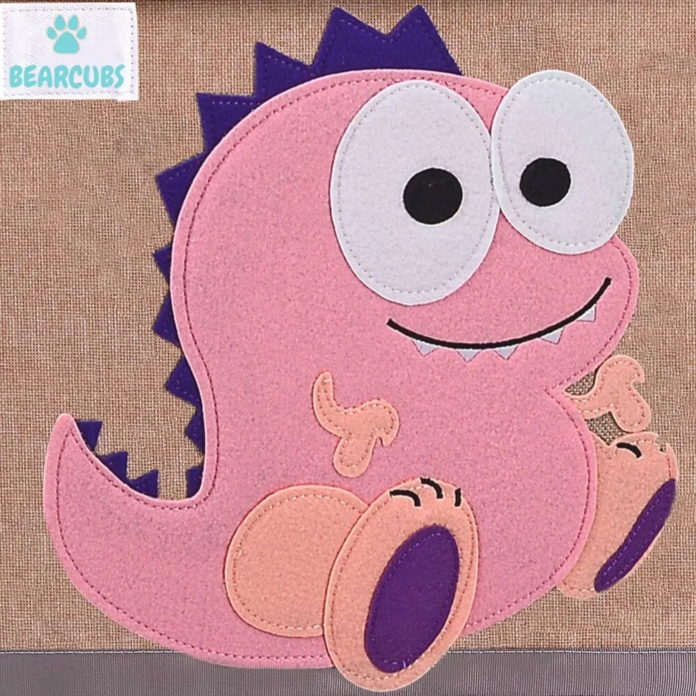 Baby Girl Room Toy Storage Box | Toddler Toy Chest | Pink Dinosaur